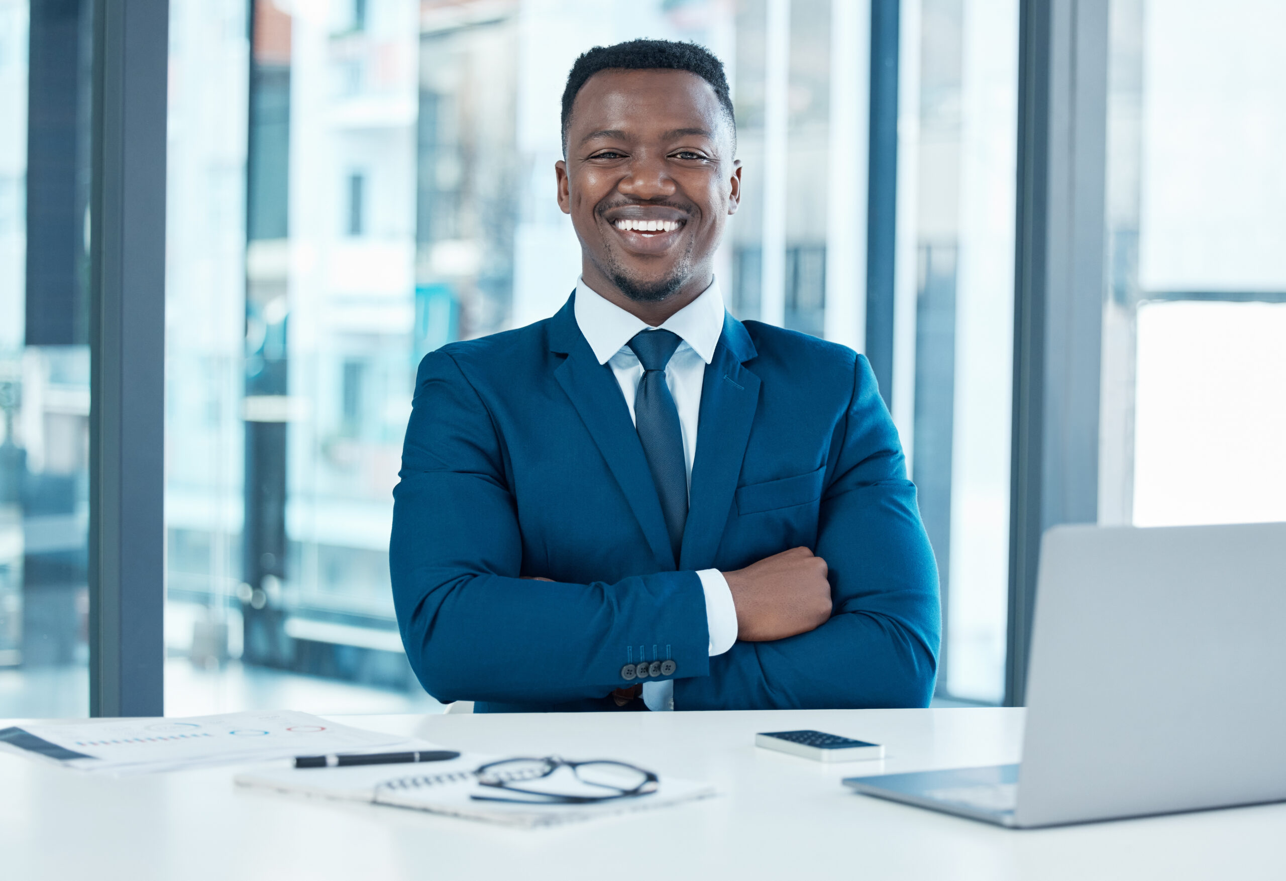 Portrait Of A Confident Young Businessman Working 2022 10 07 20 23 46 Utc