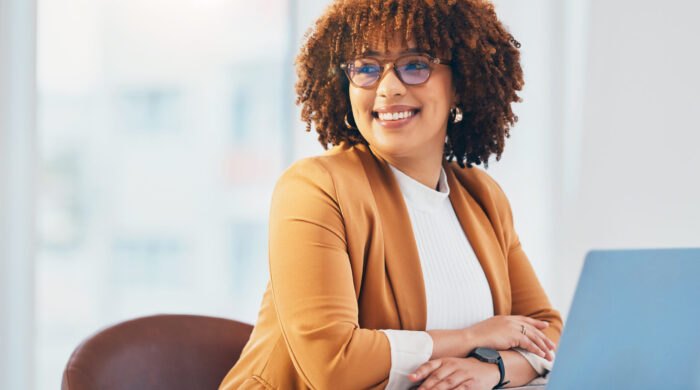 Black Woman At Office Glasses On Face With Smile 2023 03 08 18 40 58 Utc