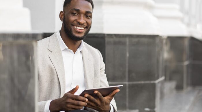 Businessman Looking Tablet