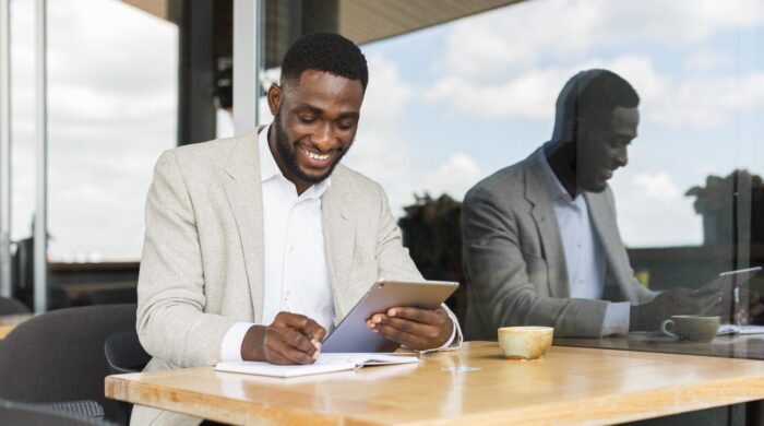 Businessman Working Tablet